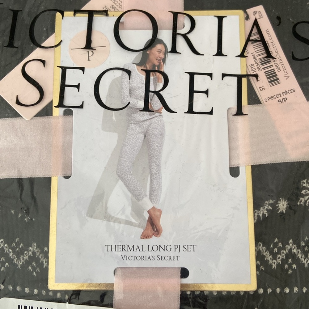 NIP Victoria’s Secret fair isle thermal long pajama set, small long - Picture 2 of 4